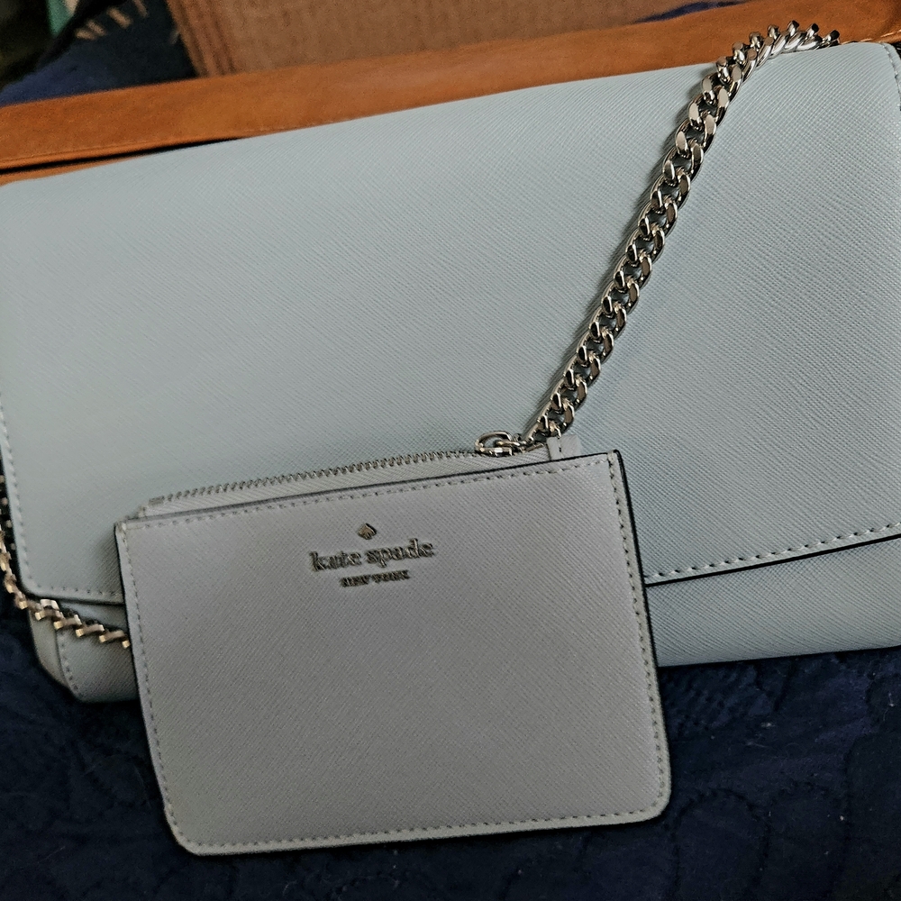 Kate Spade Sky Blue Shoulder Bag with Chain